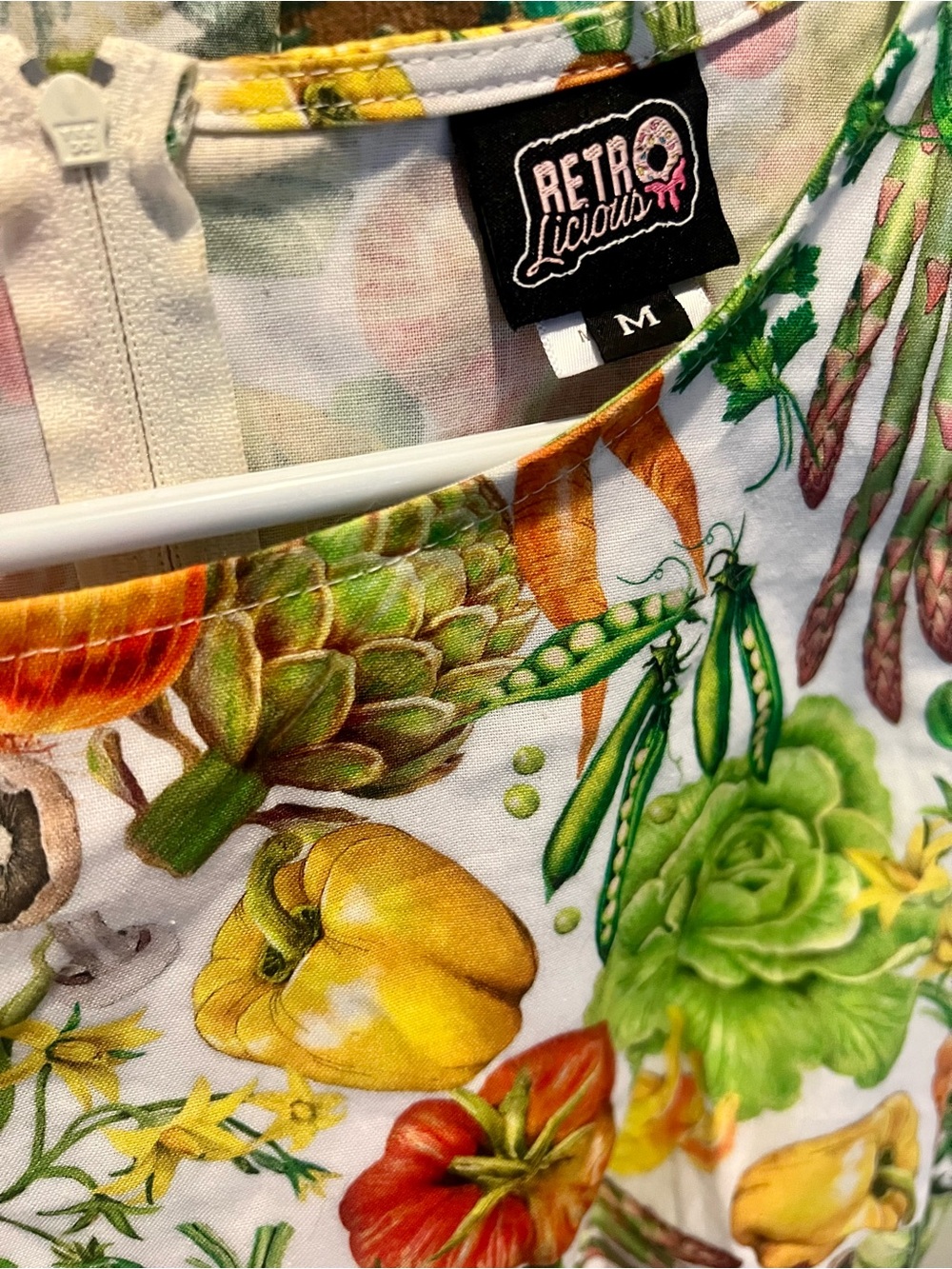 Retrolicious Vegetable Print Dress - Yellow, Green & Orange